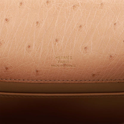 Hermes Kelly Pochette Chai Ostrich Gold Hardware