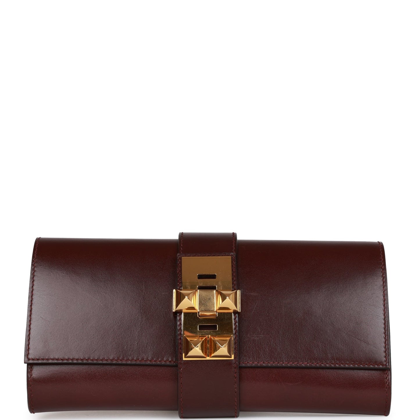 Hermes Medor 23 Clutch Rouge H Box Gold Hardware