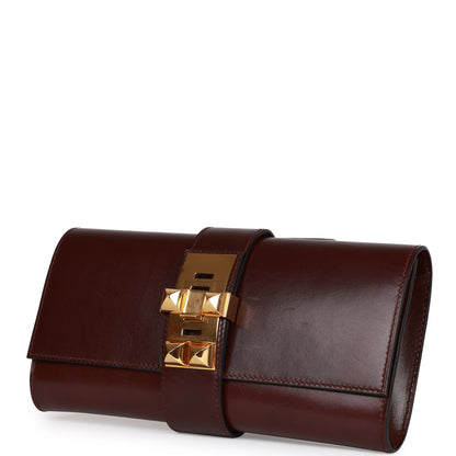 Hermes Medor 23 Clutch Rouge H Box Gold Hardware