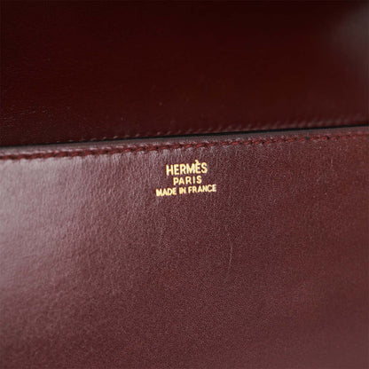 Hermes Medor 23 Clutch Rouge H Box Gold Hardware