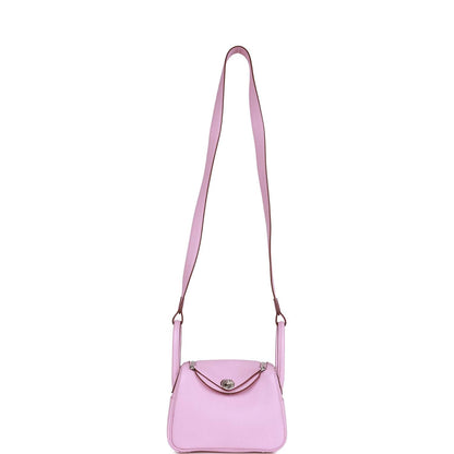 Hermes Mini Lindy Mauve Sylvestre Clemence Palladium Hardware