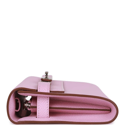 Hermes Kelly Wallet To Go Mauve Sylvestre Epsom Palladium Hardware