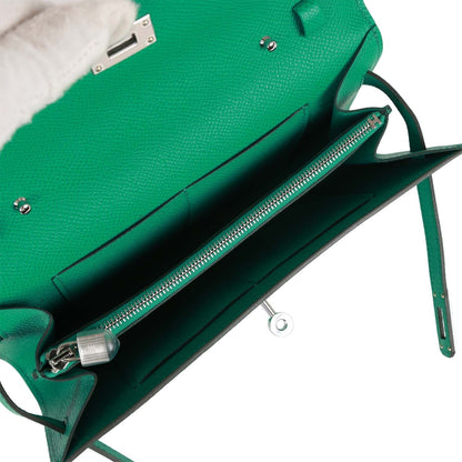 Hermes Kelly Wallet To Go Vert Jade Epsom Palladium Hardware