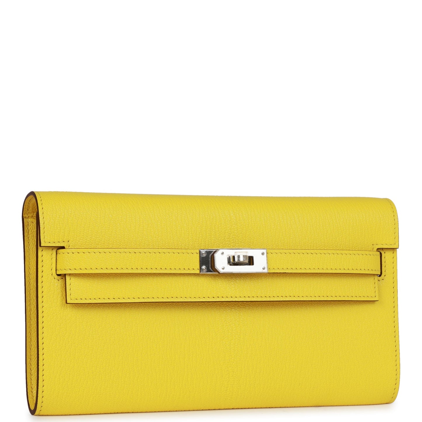 Hermes Kelly Wallet To Go Jaune Citron Chevre Palladium Hardware