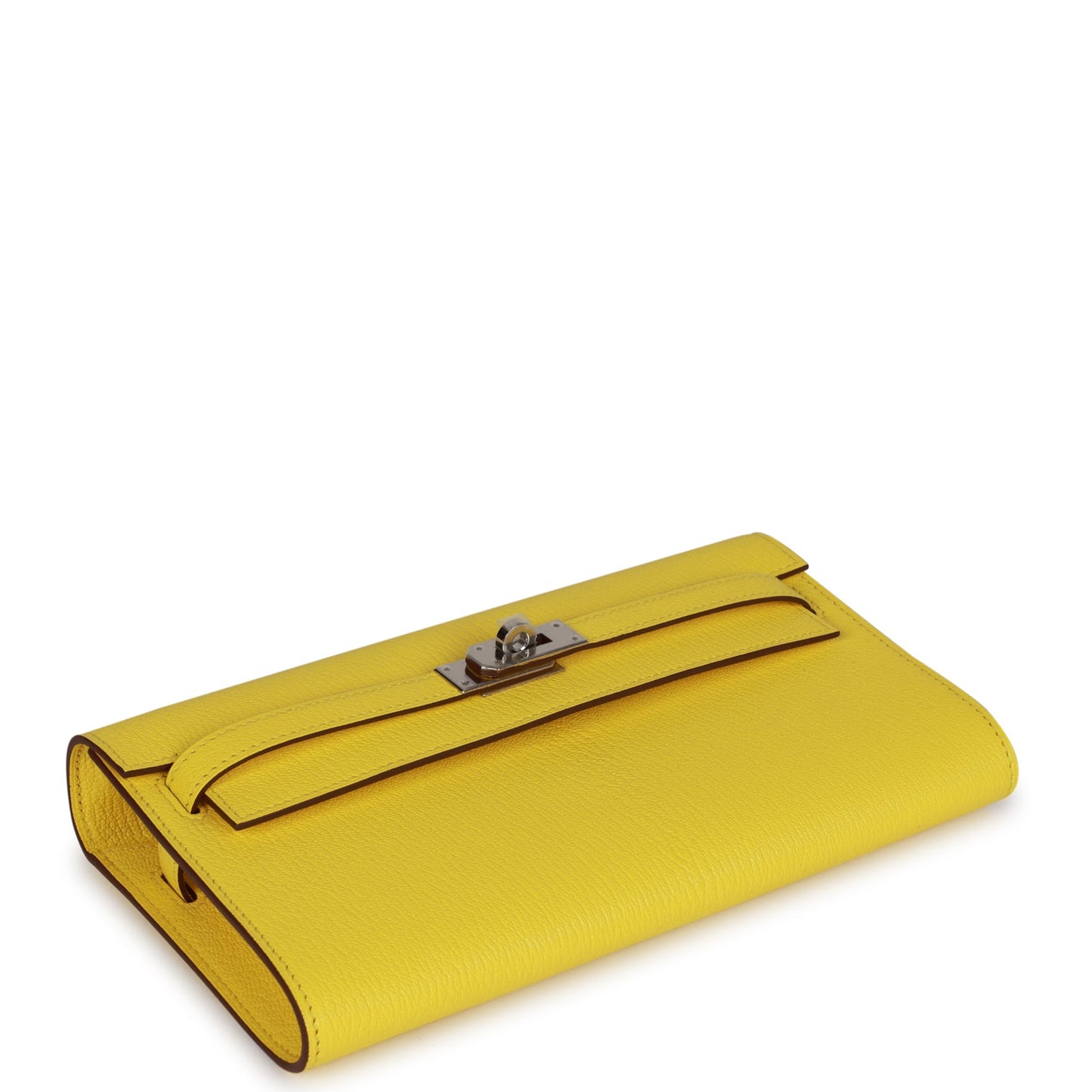 Hermes Kelly Wallet To Go Jaune Citron Chevre Palladium Hardware