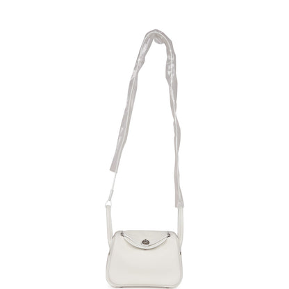 Hermes Mini Lindy White Swift Palladium Hardware