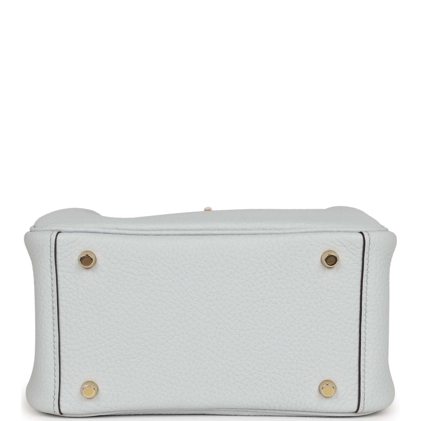 Hermes Mini Lindy Bleu Pale Clemence Gold Hardware