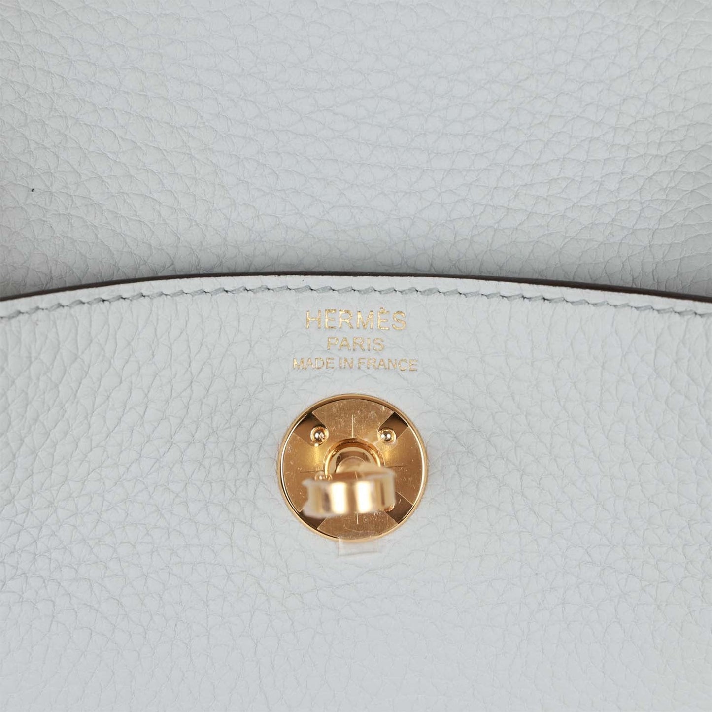 Hermes Mini Lindy Bleu Pale Clemence Gold Hardware