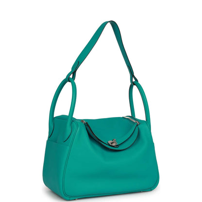 Hermes Lindy 30 Bleu Paon Swift Palladium Hardware