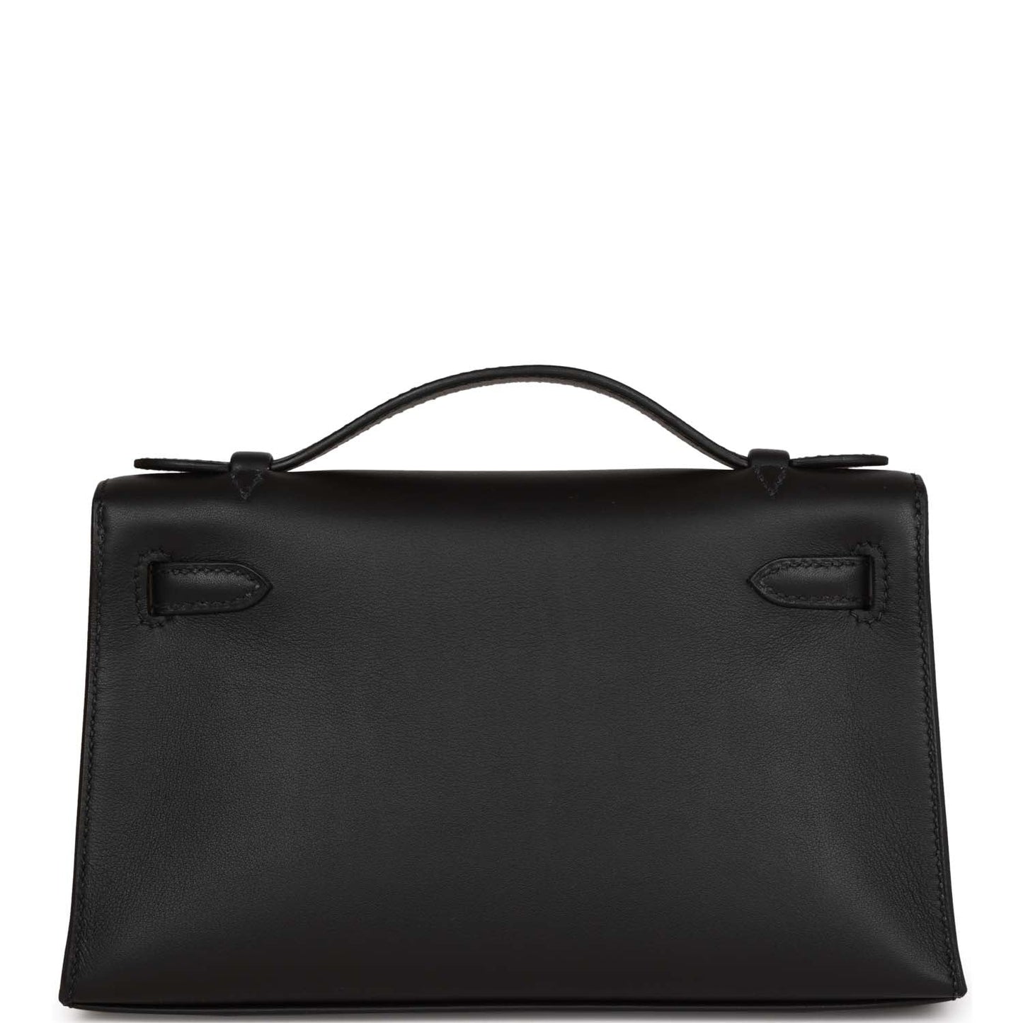 Hermes Kelly Pochette Black Swift Palladium Hardware