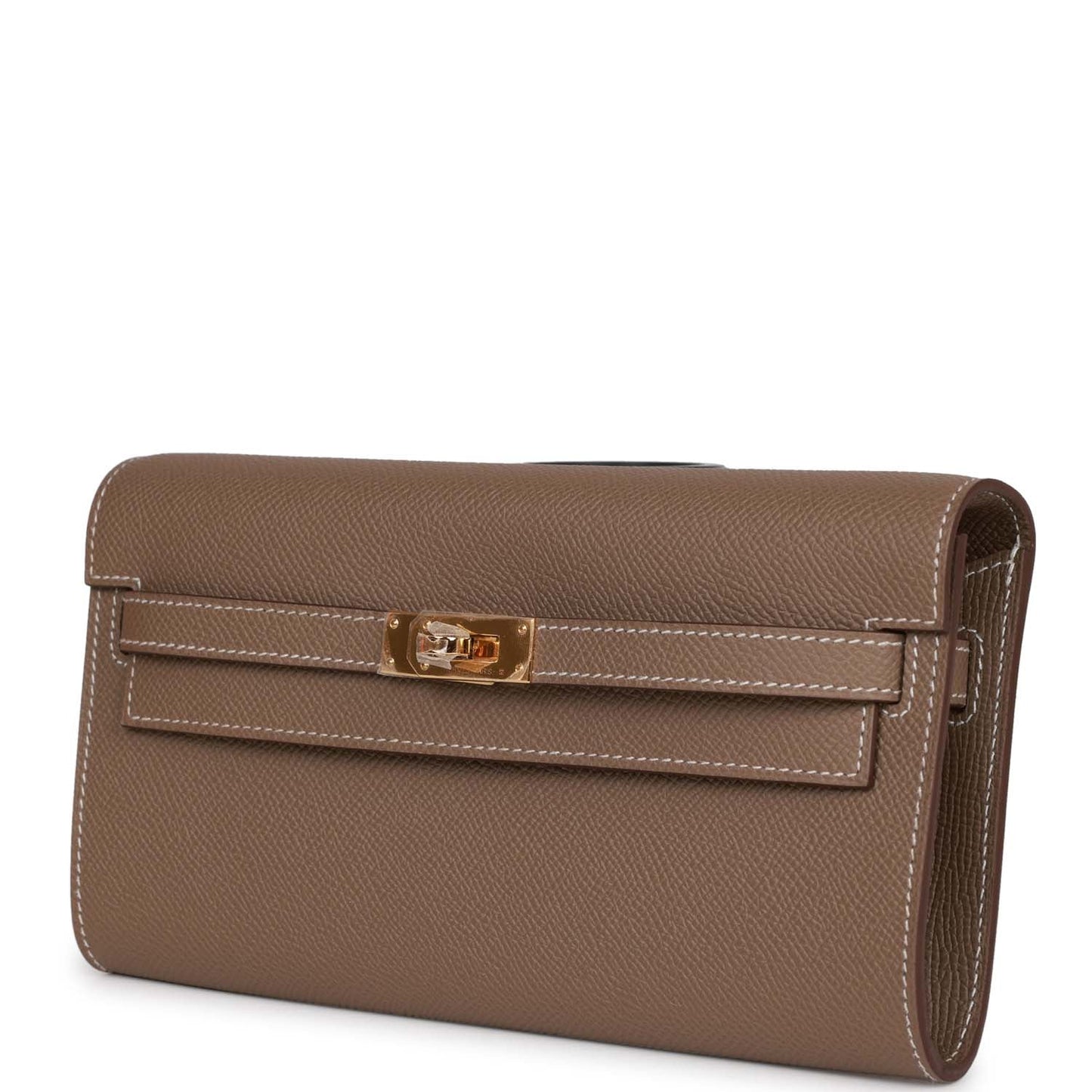 Hermes Kelly Wallet To Go Etoupe Epsom Gold Hardware