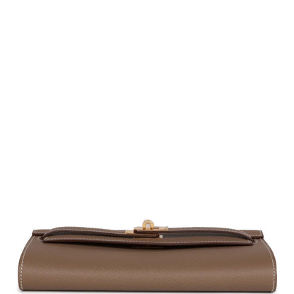 Hermes Kelly Wallet To Go Etoupe Epsom Gold Hardware