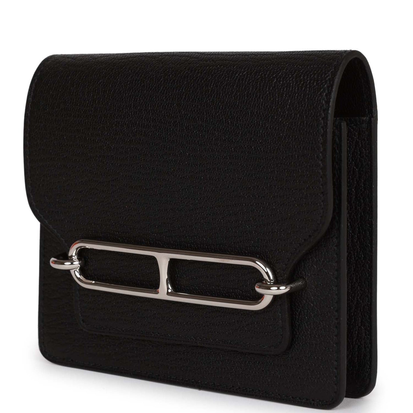 Hermes Roulis Slim Wallet Black Chevre Mysore Palladium Hardware