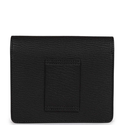 Hermes Roulis Slim Wallet Black Chevre Mysore Palladium Hardware