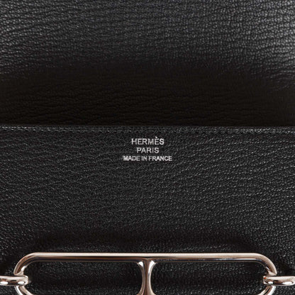 Hermes Roulis Slim Wallet Black Chevre Mysore Palladium Hardware