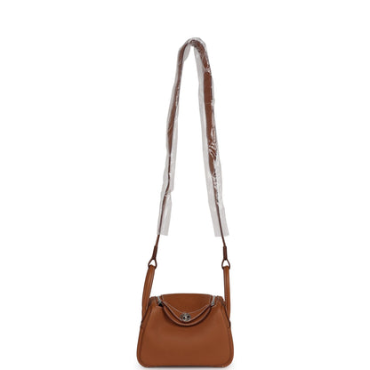 Hermes Mini Lindy Gold Clemence Palladium Hardware