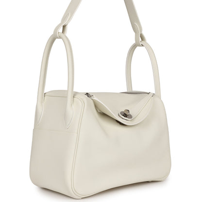 Hermes Lindy 26 White Evercolor Palladium Hardware