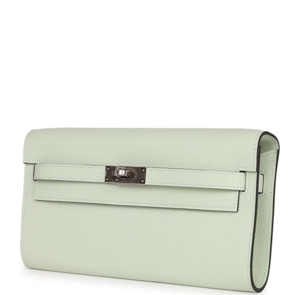 Hermes Kelly Wallet To Go Vert Fizz Epsom Palladium Hardware