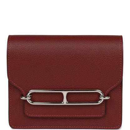 Hermes Roulis Slim Wallet Bi-Color Rouge H/Rose Azalee Evercolor Palladium Hardware