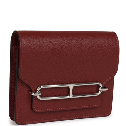 Hermes Roulis Slim Wallet Bi-Color Rouge H/Rose Azalee Evercolor Palladium Hardware