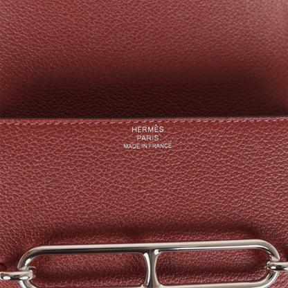 Hermes Roulis Slim Wallet Bi-Color Rouge H/Rose Azalee Evercolor Palladium Hardware