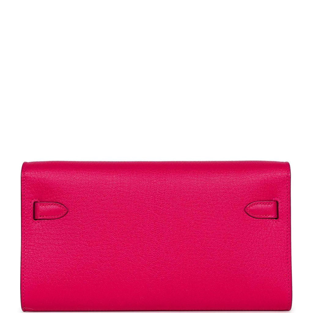 Hermes Kelly Wallet To Go Rose Mexico Chevre Palladium Hardware