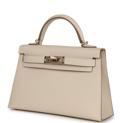 Hermes Kelly Sellier 20 Craie Verso Epsom Permabrass Hardware