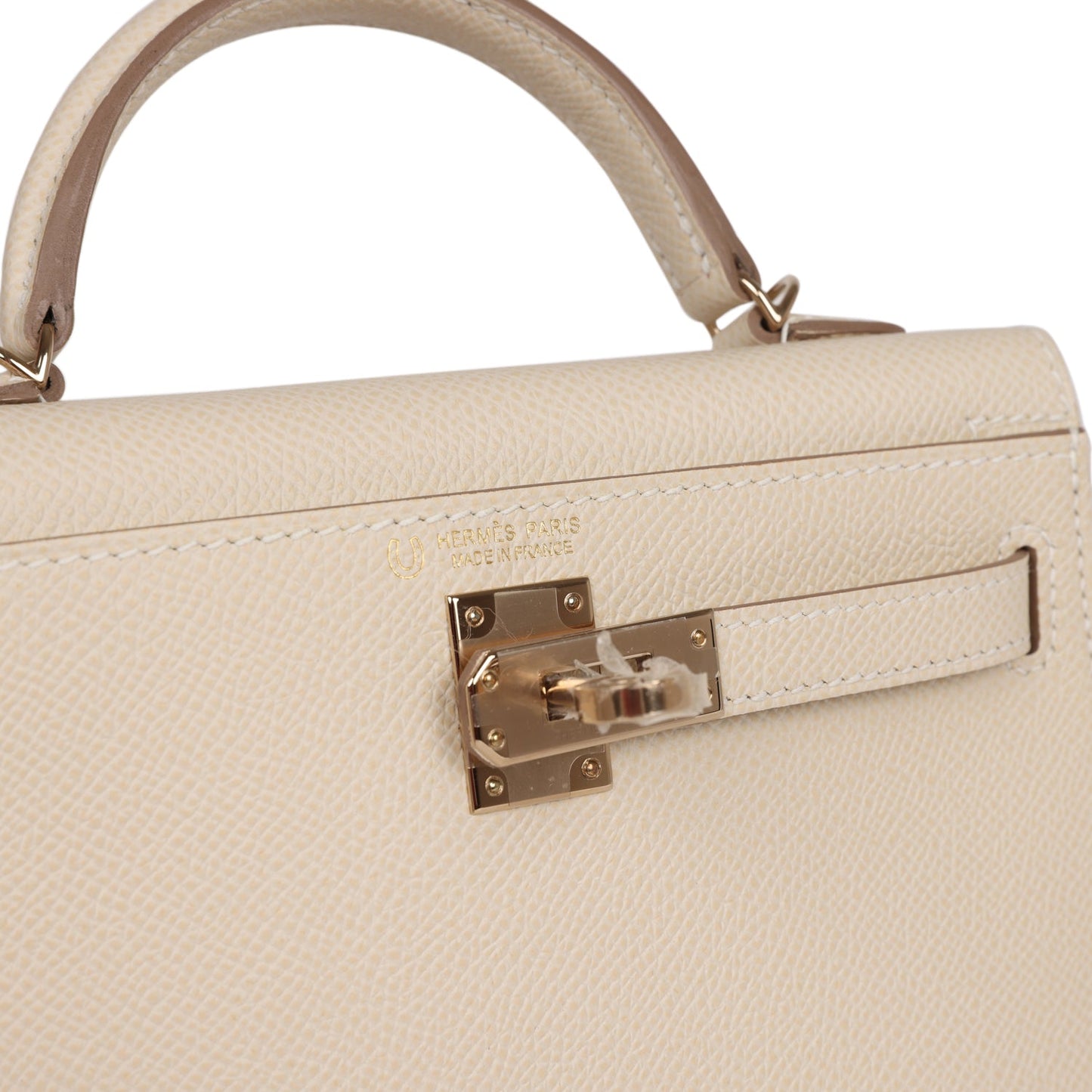 Hermes Kelly Sellier 20 Craie Verso Epsom Permabrass Hardware