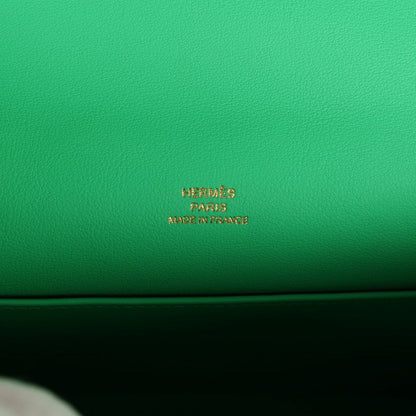 Hermes Kelly Pochette Vert Comics Swift Gold Hardware