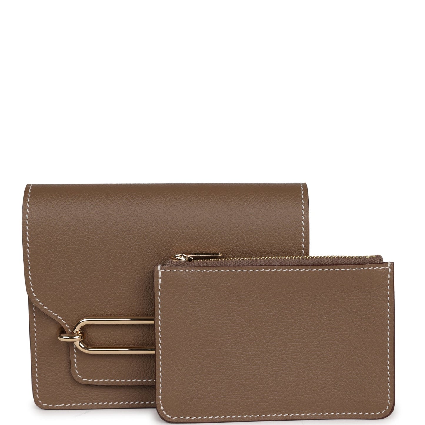 Hermes Roulis Slim Wallet Etoupe Evercolor Gold Hardware