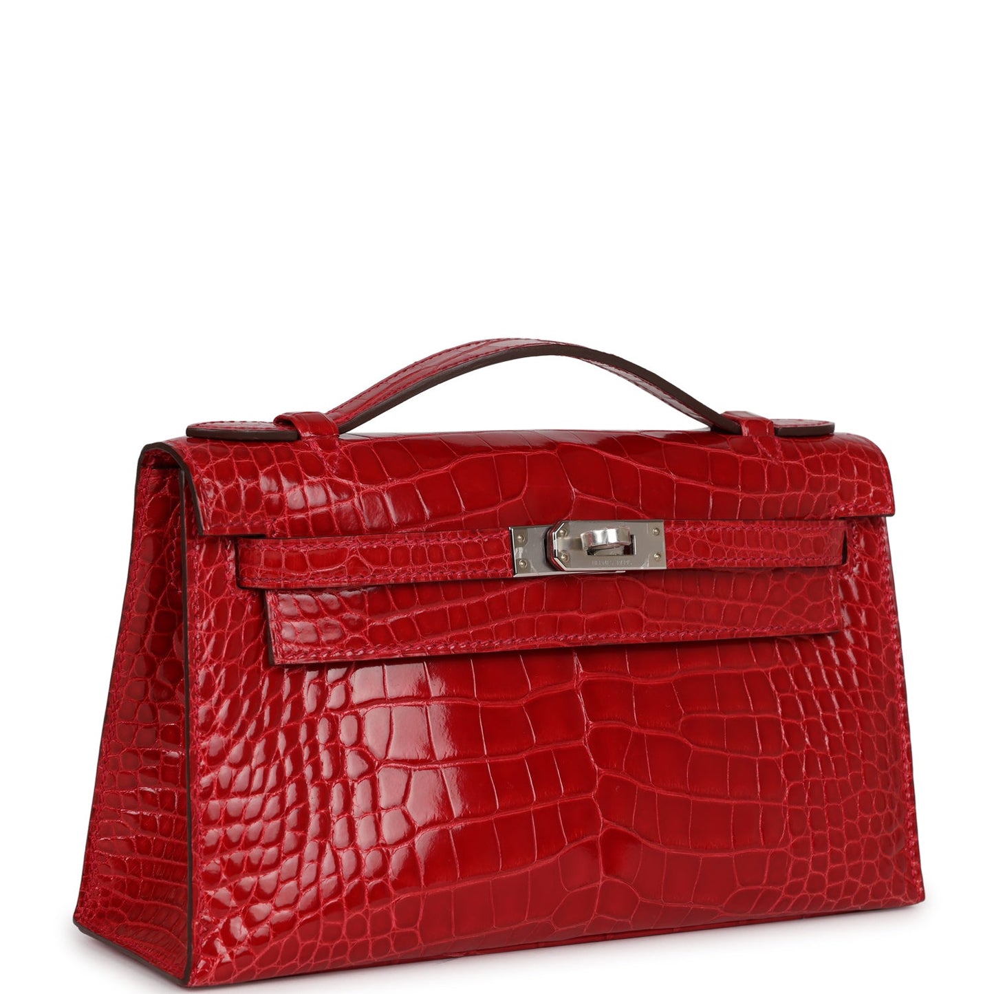 Hermes Kelly Pochette Braise Shiny Alligator Palladium Hardware