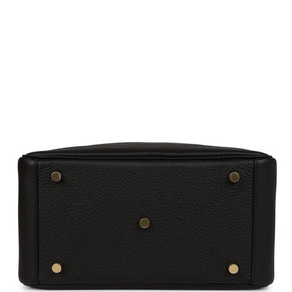 Hermes Lindy 26 Black Clemence Gold Hardware