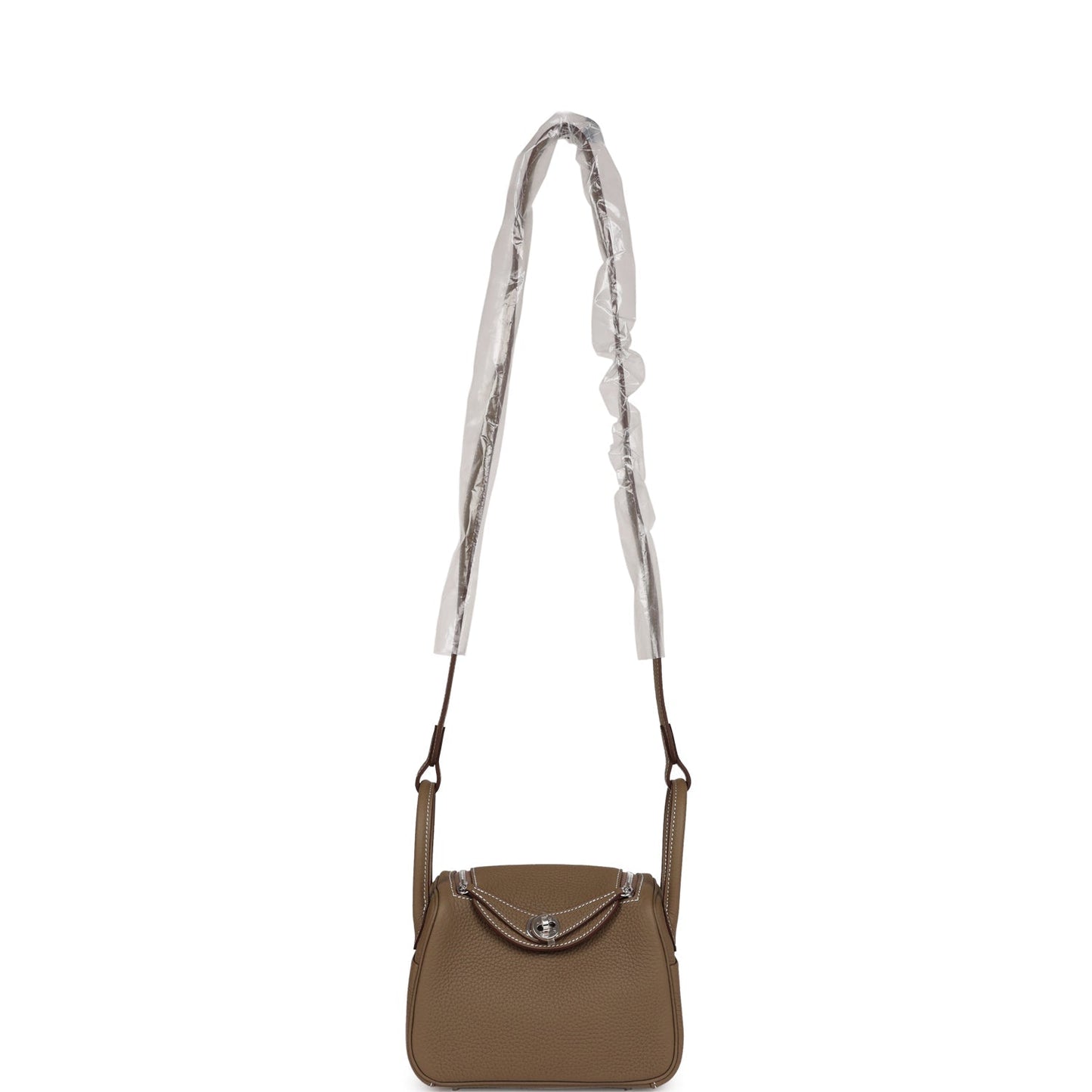 Hermes Mini Lindy Etoupe Clemence Palladium Hardware