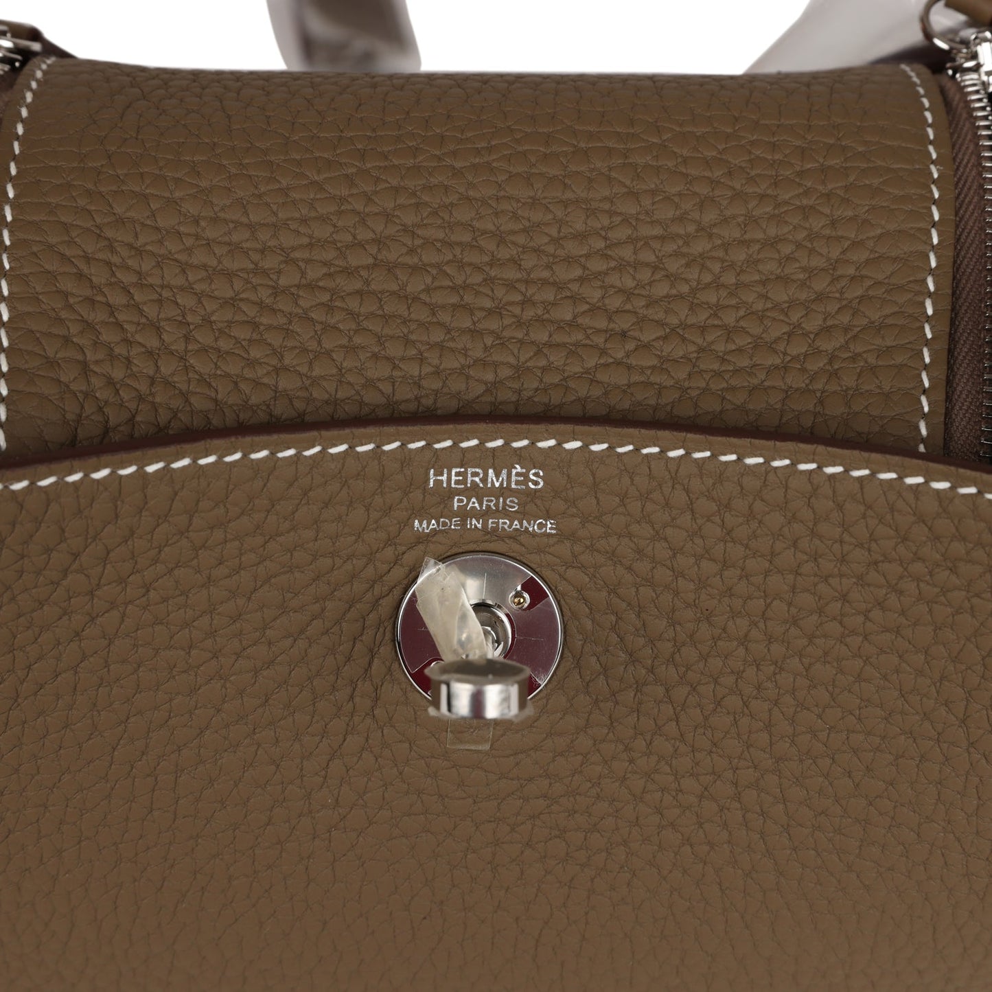 Hermes Mini Lindy Etoupe Clemence Palladium Hardware