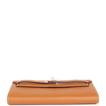 Hermes Kelly Wallet To Go Gold Epsom Palladium Hardware