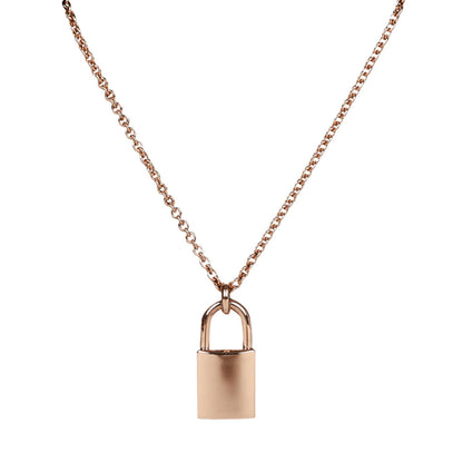 Hermes 18k Rose Gold Amulettes Cadenas Pendant Necklace