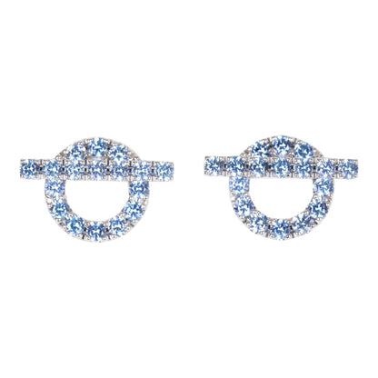 Hermes 18k Sapphire Finesse Earrings White Gold