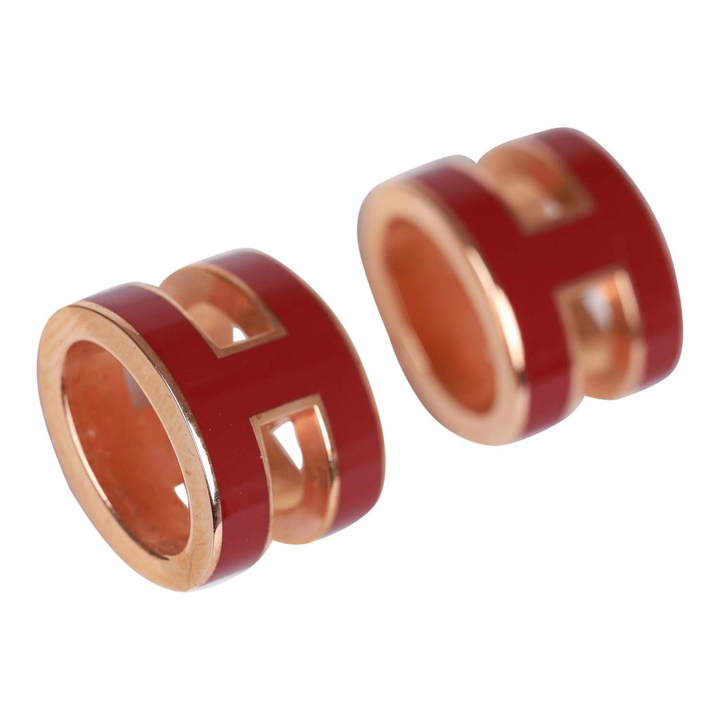 Hermes Red Enamel Mini Pop H Earrings