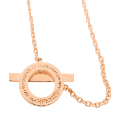 Hermes 18k Rose Gold San Coloris Diamond Finesse Pendant Necklace