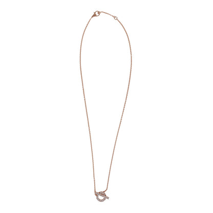 Hermes 18k Rose Gold San Coloris Diamond Finesse Pendant Necklace