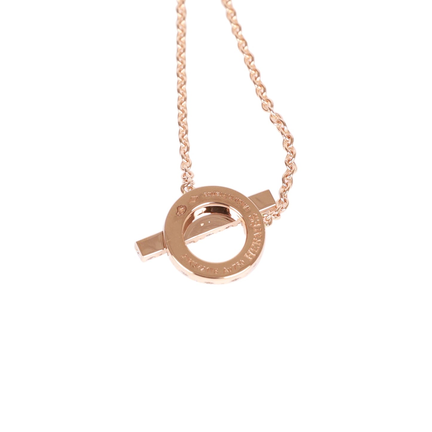 Hermes 18k Rose Gold Diamond Finesse Pendant Bracelet