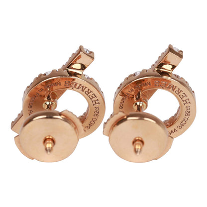 Hermes 18k Rose Gold San Coloris Diamond Finesse Earrings