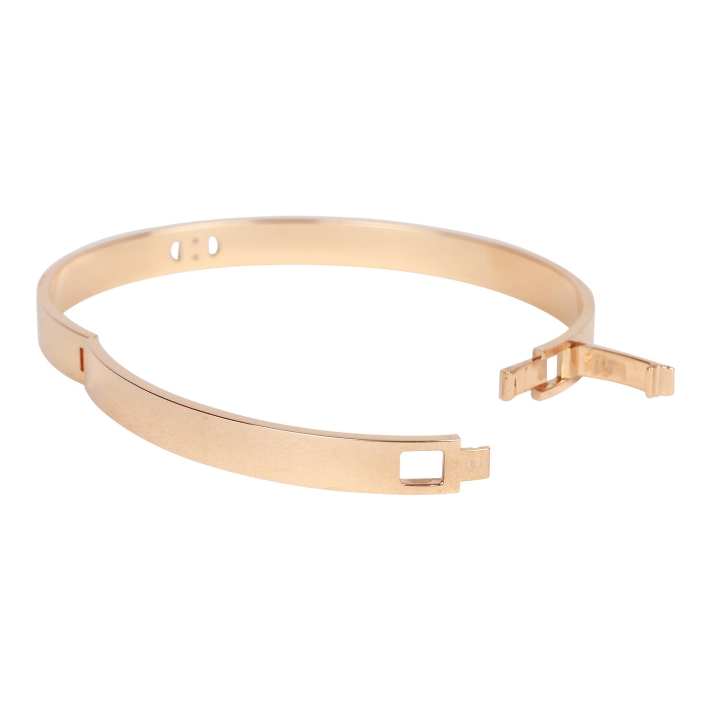 Hermes 18k Rose Gold Diamond H D'Ancre Bracelet