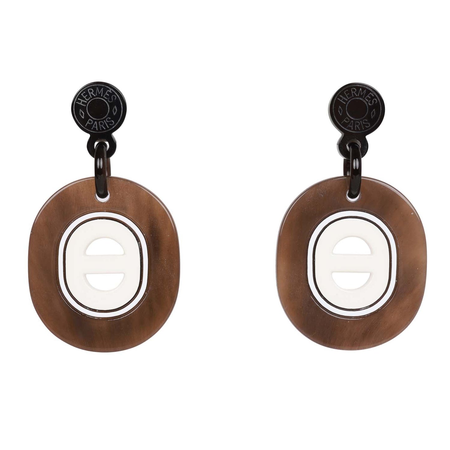 Hermes Buffalo Horn Drop Earrings