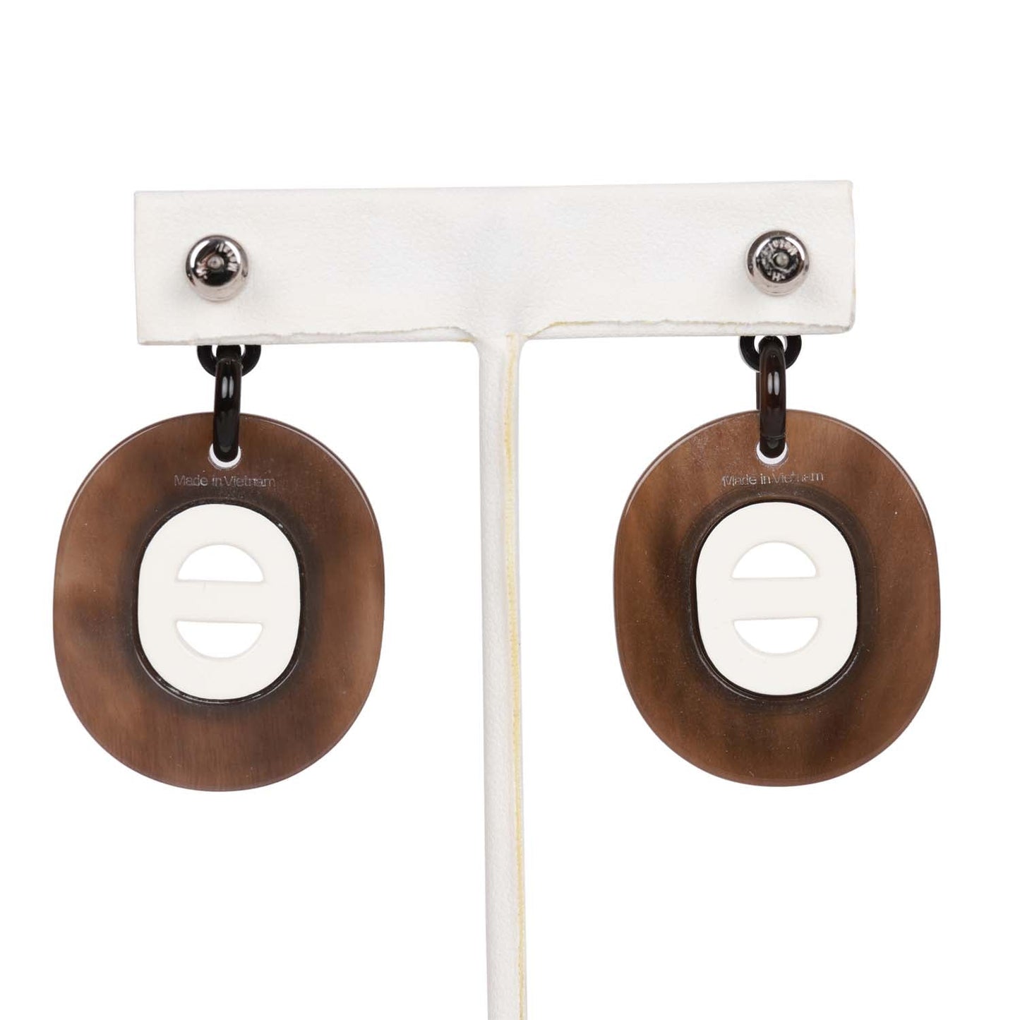 Hermes Buffalo Horn Drop Earrings