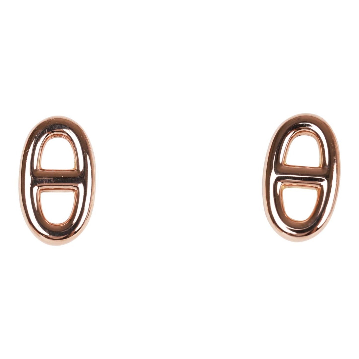 Hermes 18K Rose Gold Chain D'Ancre TPM Earrings