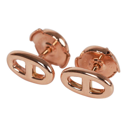 Hermes 18K Rose Gold Chain D'Ancre TPM Earrings