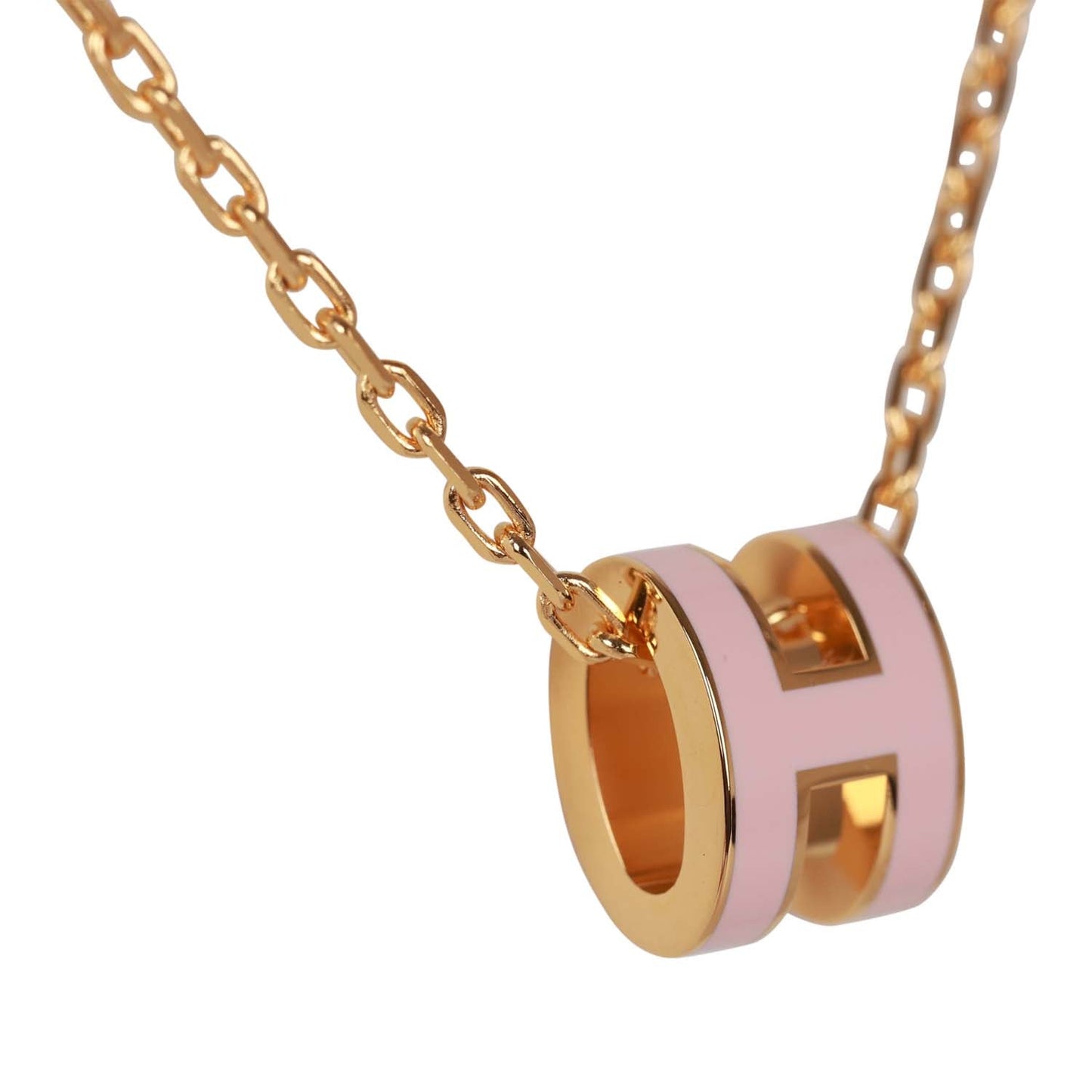 Hermes Rose Dragee Mini Pop H Pendant Necklace