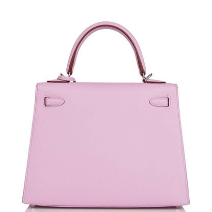 Hermes Kelly Sellier 25 Mauve Sylvestre Epsom Palladium Hardware