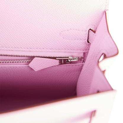 Hermes Kelly Sellier 25 Mauve Sylvestre Epsom Palladium Hardware